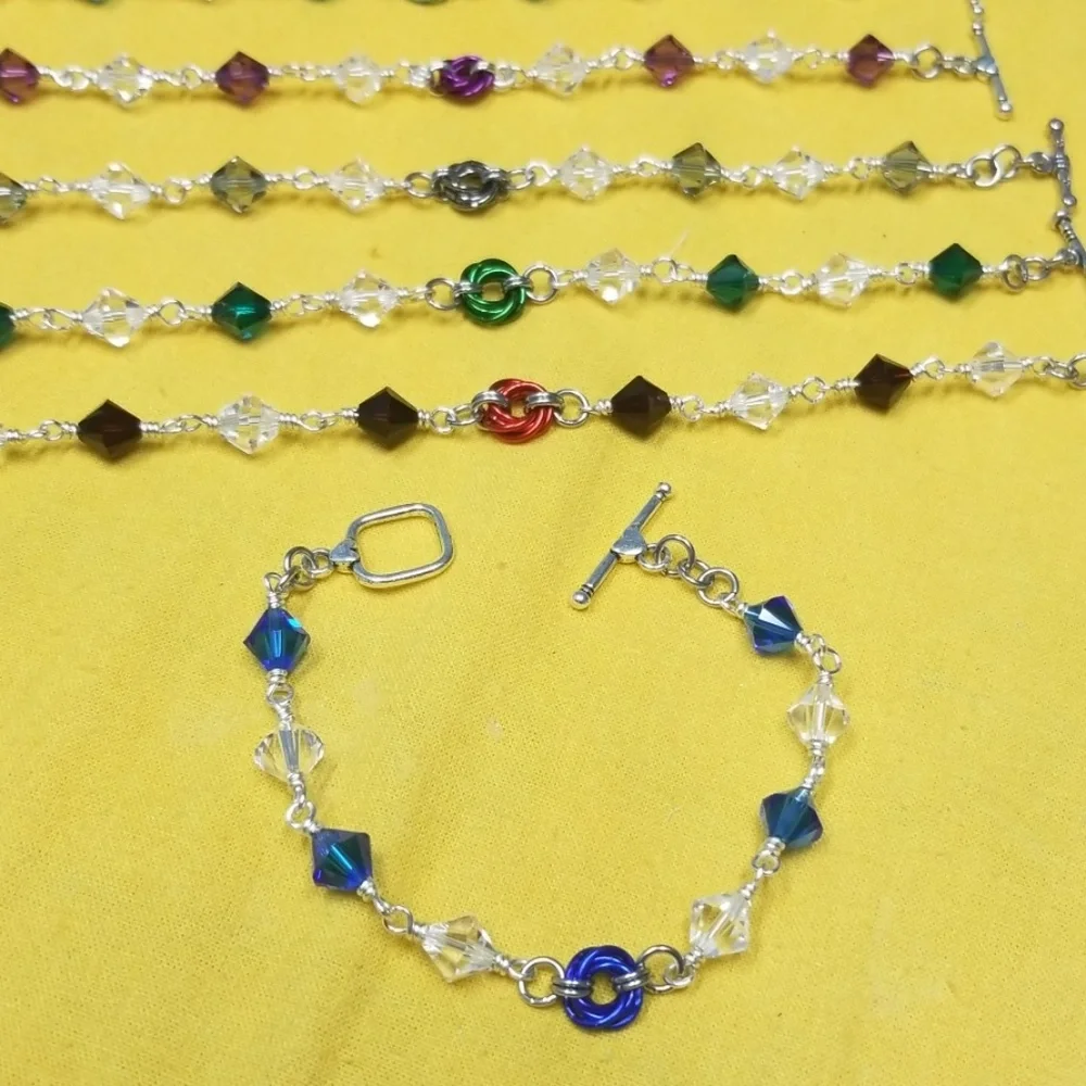 Crystal Sapphire Rosette Bracelet!